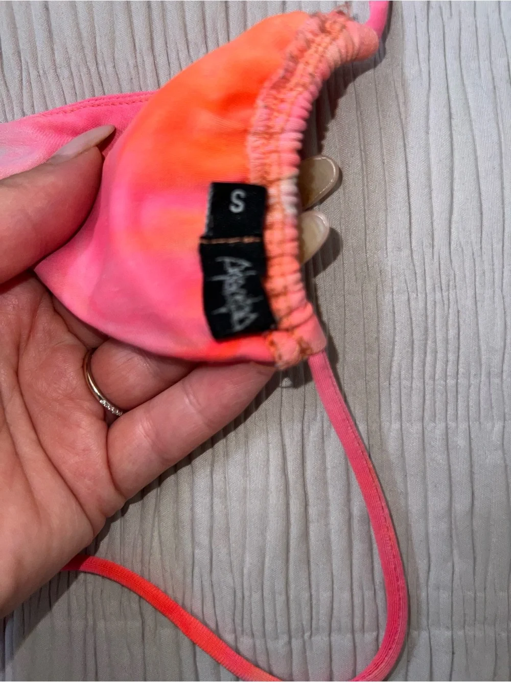Deadblud Pink Orange Tie-Dye String Bikini Set Size Small